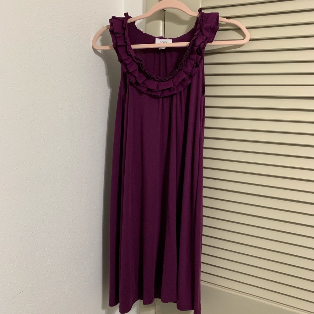 Ann Taylor LOFT plum cotton Summer Dress